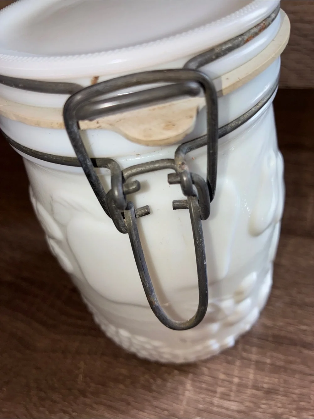Vintage Wheaten White Ceramic Tea, Coffee & Sugar Canister Set /Airtight Lids